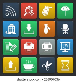 Vector illustration of office set icon