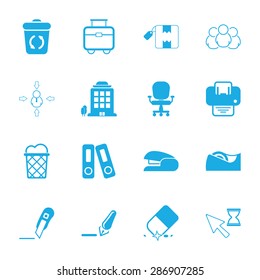Vector illustration of office set icon