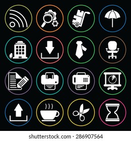 Vector illustration of office set icon