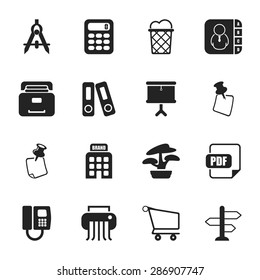 Vector illustration of office set icon