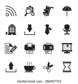 Vector illustration of office set icon