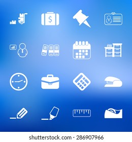 Vector illustration of office set icon