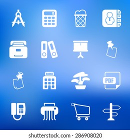 Vector illustration of office set icon