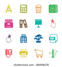 Vector illustration of office set icon