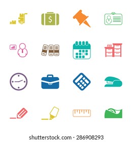 Vector illustration of office set icon