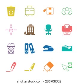 Vector illustration of office set icon
