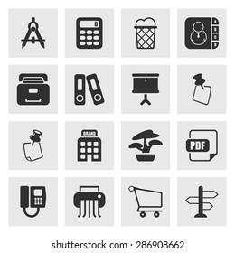 Vector illustration of office set icon