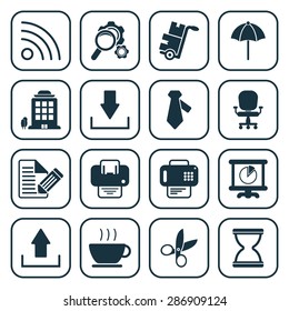 Vector illustration of office set icon