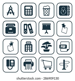 Vector illustration of office set icon