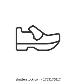 Ilustración vectorial del icono o logotipo de los cordones de zapatos de oficina con color negro y estilo de diseño de línea