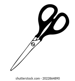 Vector illustration of the office, simple icons, scissors, paper clips, ruler, paper clip, compasses