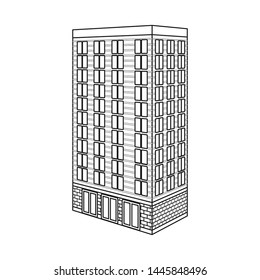 Vector illustration of office and skyscraper symbol. Collection of office and company stock vector illustration.