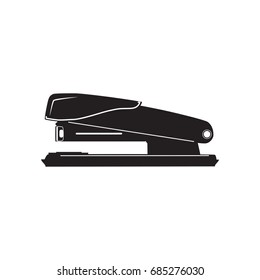 Vector illustration of office stapler. Black stapler icon in flat style.