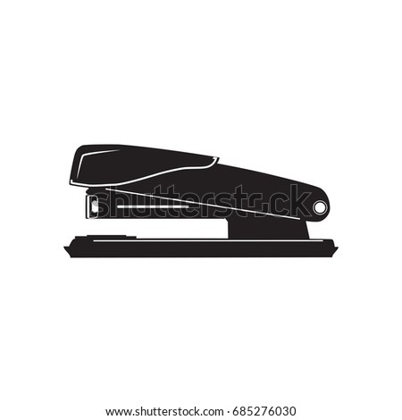 Vector illustration of office stapler. Black stapler icon in flat style.