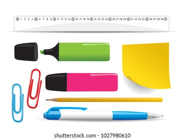 Vector illustration of office supplies