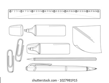 Vector illustration of office supplies