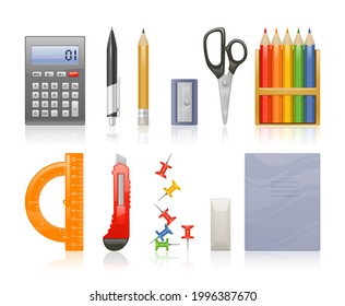 Vector illustration of office supplies.