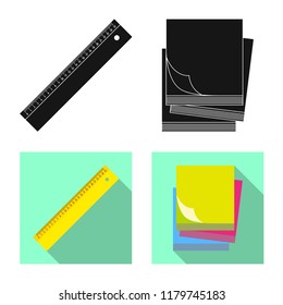 Vector illustration of office and supply icon. Collection of office and school stock vector illustration.
