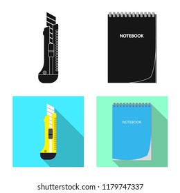 Vector illustration of office and supply icon. Collection of office and school stock vector illustration.