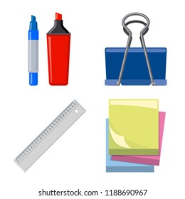 Vector illustration of office and supply logo. Set of office and school stock vector illustration.