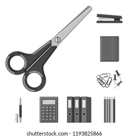 Vector illustration of office and supply logo. Collection of office and school stock vector illustration.