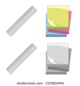 Vector illustration of office and supply logo. Collection of office and school vector icon for stock.