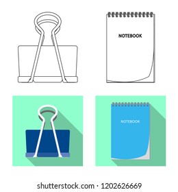 Vector illustration of office and supply logo. Set of office and school stock vector illustration.