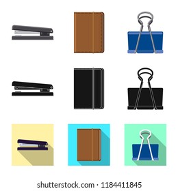 Vector illustration of office and supply sign. Collection of office and school vector icon for stock.