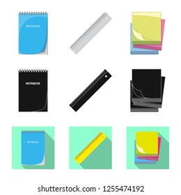 Vector illustration of office and supply sign. Collection of office and school stock symbol for web.