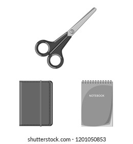 Vector illustration of office and supply symbol. Collection of office and school stock symbol for web.