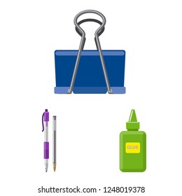 Vector illustration of office and supply symbol. Collection of office and school stock vector illustration.