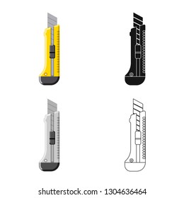 Vector illustration of office and supply symbol. Set of office and school stock vector illustration.