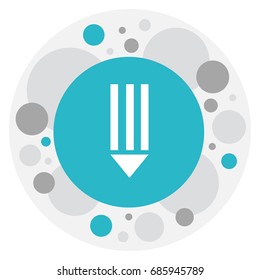 Vector Illustration Of Office Symbol On Pen Icon. Premium Quality Isolated Pencil Element In Trendy Flat Style.