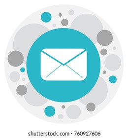 Vector Illustration Of Office Symbol On Mail Icon. Premium Quality Isolated Epistle Element In Trendy Flat Style.