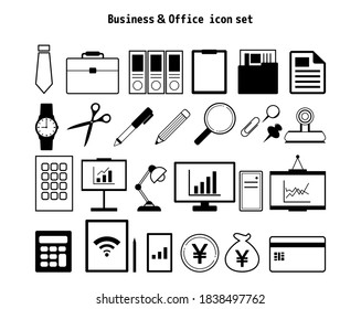 Vector illustration of office / work. Business icon set