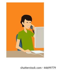 Vector illustration of an office worker