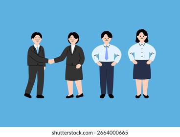 Ilustração vetorial dos trabalhadores de escritório.