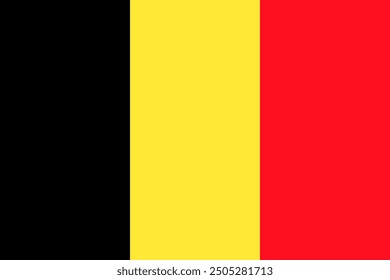 Ilustración vectorial de la bandera oficial de Bélgica con rayas negras, amarillas y rojas Verticales. Ideal para diseños relacionados con la identidad belga, los símbolos europeos y el orgullo nacional.