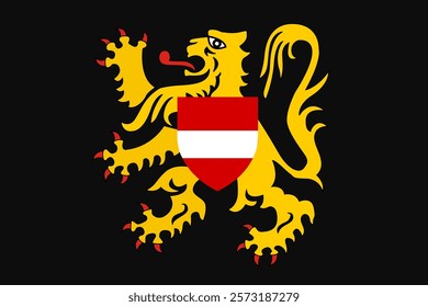 Vector illustration of the official Belgian Flemish Brabant provincial flag with detailed design and colors. Perfect for digital and print use, symbolizing heritage and regional pride