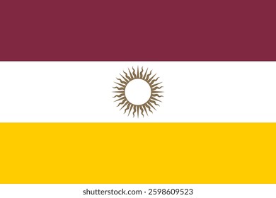 Vector illustration of the official flag of Cordoba, Argentina. A high-quality emblem symbolizing the city's heritage and identity. Perfect for historical, political, and cultural projects