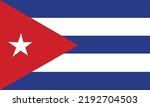 Vector illustration of the official flag of Cuba. The national flag of Cuba consists of five alternating stripes and a red equilateral triangle at the hoist, within which is a white five-pointed star
