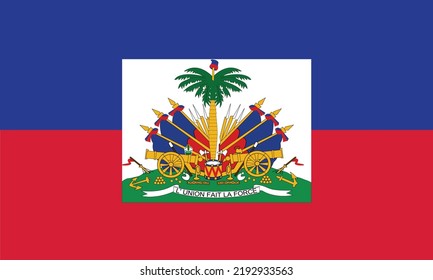 Vector illustration of the official flag of Haiti. The flag of haiti is the national flag of the Republic of Haiti. The Haitian flags with the coat of arms