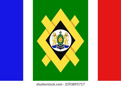 Vector illustration of the official flag of Johannesburg, South Africa. A symbolic and historic emblem representing the city's identity. Perfect for cultural, patriotic, and educational projects