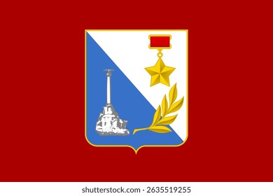 Ilustração vetorial da bandeira oficial de Sebastopol, uma grande cidade da Ucrânia. Banner simbólico da cidade ideal para projetos de vexilologia, design e identidade cultural