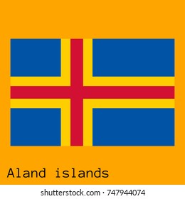 Vector illustration of the official national flag of Aland Islands with the right colors and proportions isolated on orange background