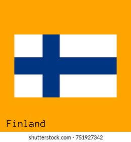 Vector illustration of the official national flag of Finland  with the right colors and proportions isolated on orange background