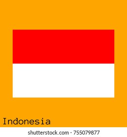 Vector illustration of the official national flag of Indonesia with the right colors and proportions isolated on orange background
