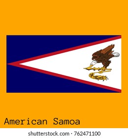Vector illustration of the official national flag of American Samoa with the right colors and proportions isolated on orange background