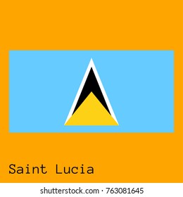 Vector illustration of the official national flag of Saint Lucia  with the right colors and proportions isolated on orange background