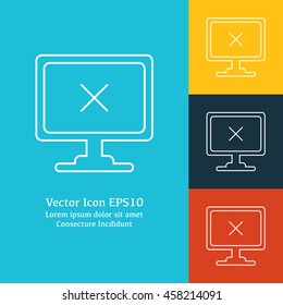 Vector illustration of offline computer icon